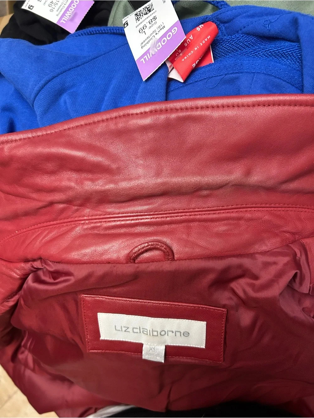 Liz Claiborne Genuine Leather Jacket Coral Pink XL